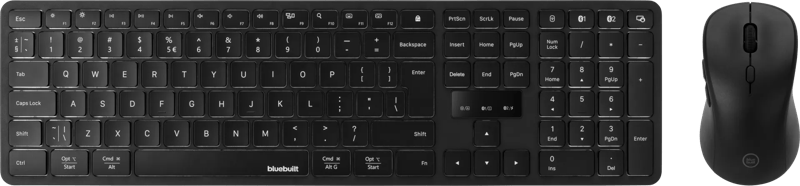BlueBuilt Draadloze Bluetooth Toetsenbord en Muis Set QWERTY