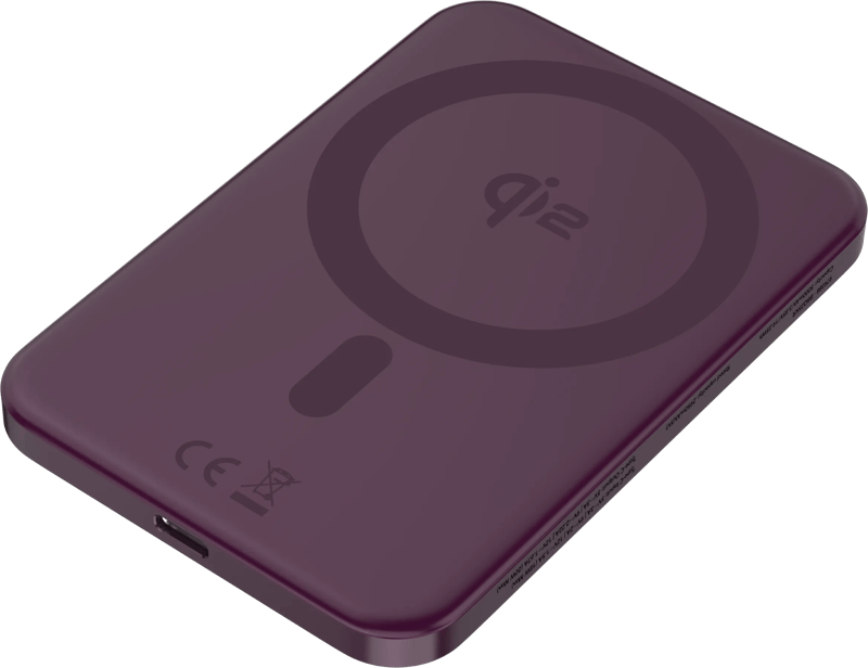 BlueBuilt Draadloze Powerbank met Qi2 en MagSafe 5.000 mAh met Snelladen 20 Watt Rood