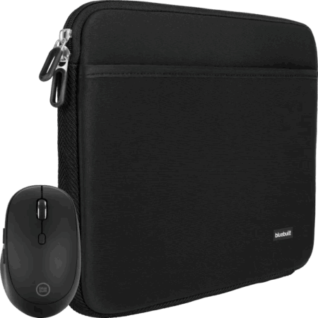BlueBuilt Laptophoes 36 cm 15 inch M Zwart + Tradendum Muis
