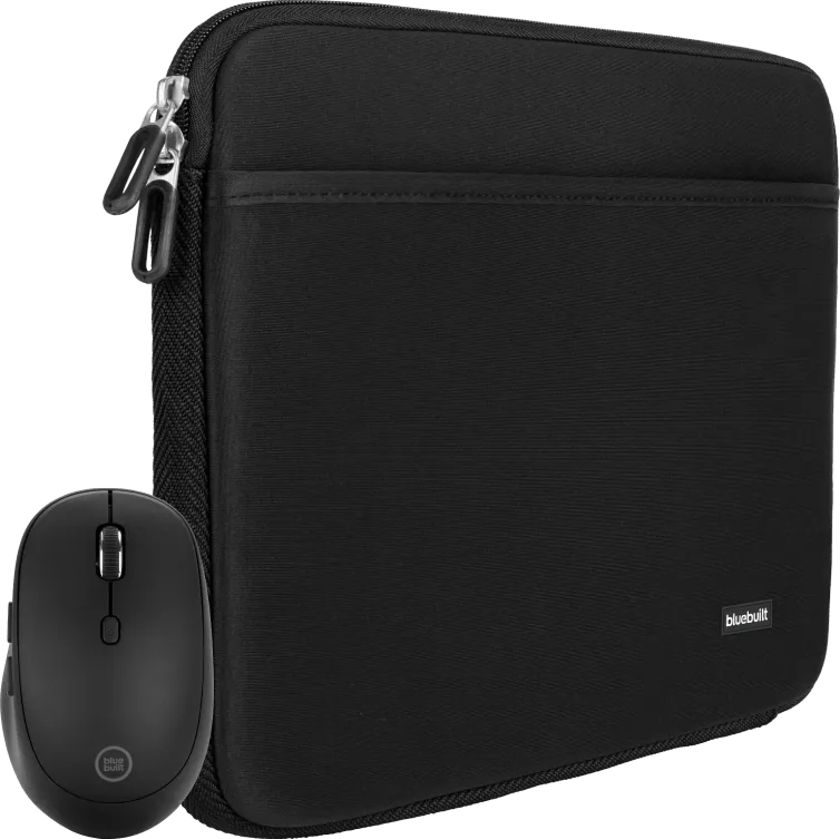 BlueBuilt Laptophoes 36 cm 15 inch M Zwart + Tradendum Muis