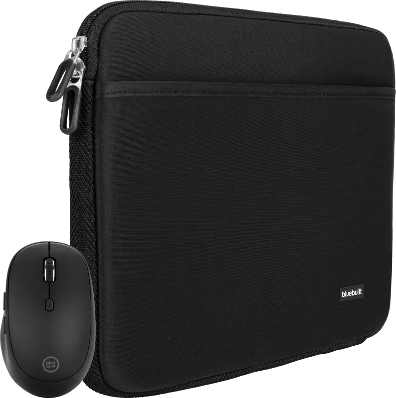 BlueBuilt Laptophoes 37 cm 15-16 inch S Zwart + Tradendum Muis