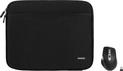 BlueBuilt Laptophoes breedte 30 cm 12-13 inch Zwart + Maximus Muis