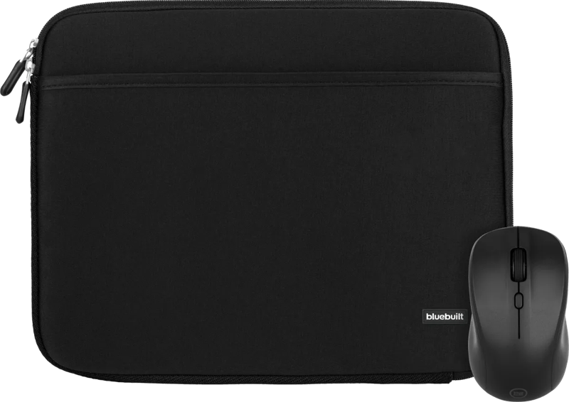 BlueBuilt Laptophoes breedte 31 cm 13 inch M Zwart + Nexum Draadloze muis