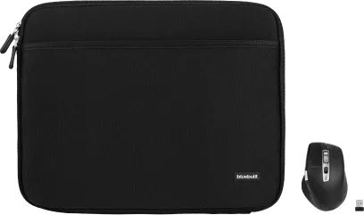 BlueBuilt Laptophoes breedte 32 cm 13-14 inch Zwart + Maximus Muis