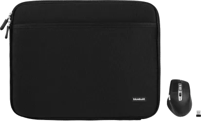 BlueBuilt Laptophoes breedte 33 cm 14 inch M Zwart + Maximus Muis