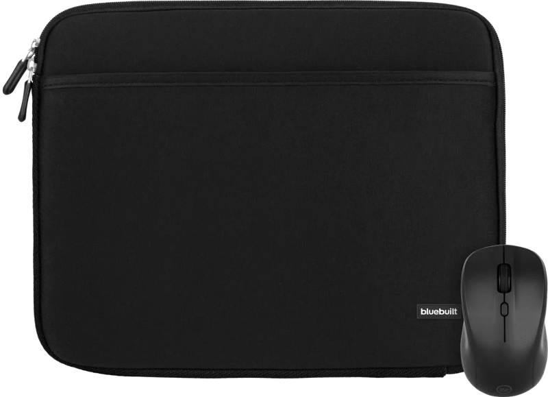 BlueBuilt Laptophoes breedte 36 cm 15 inch S Zwart + Nexum Draadloze muis