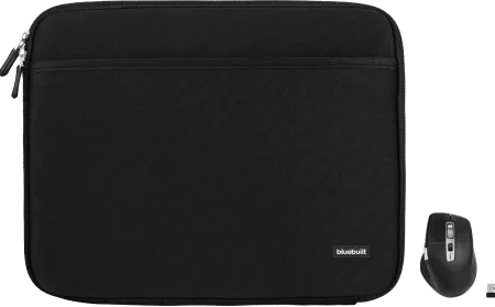 BlueBuilt Laptophoes breedte 37 cm 15-16 inch M Zwart + Maximus Muis