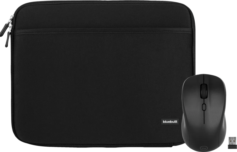 BlueBuilt Laptophoes breedte 37 cm 15-16 inch M Zwart + Nexum Draadloze muis