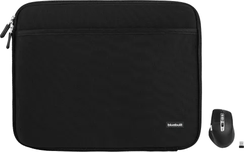 BlueBuilt Laptophoes breedte 40 cm 17 inch Zwart + Maximus Muis