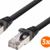BlueBuilt Netwerkkabel FTP CAT6 1 meter Zwart 3-Pack