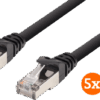BlueBuilt Netwerkkabel FTP CAT6 1 meter Zwart 5-Pack