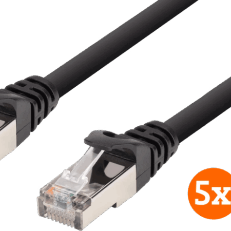 BlueBuilt Netwerkkabel FTP CAT6 5 meter Zwart 5-Pack