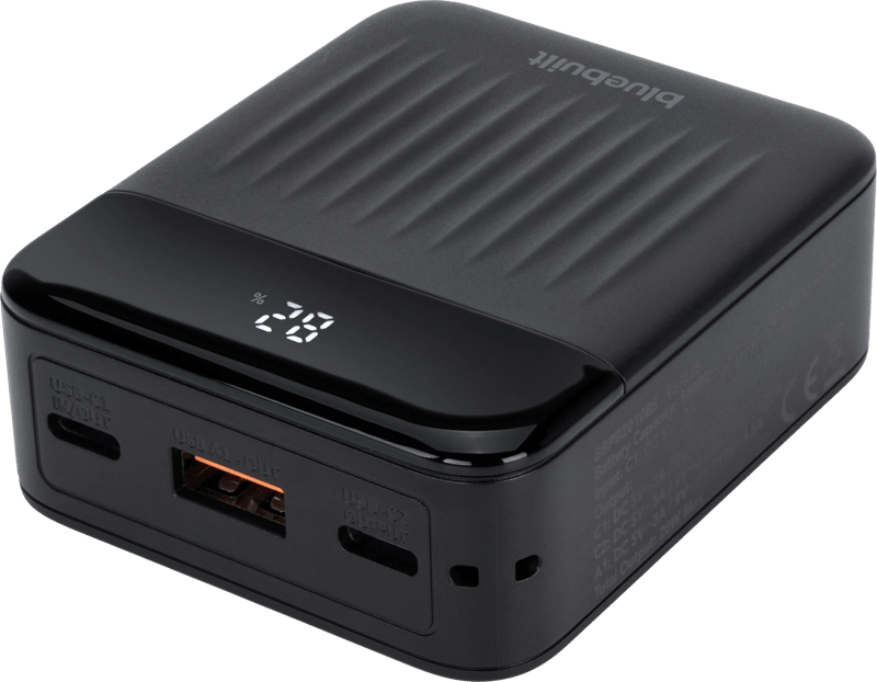 BlueBuilt Power Bank 10.000 mAh met Snelladen Zwart