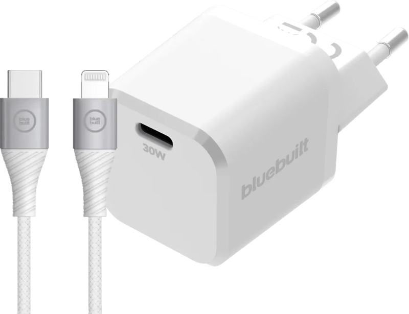BlueBuilt Power Delivery Oplader 30W + Lightning Kabel 1