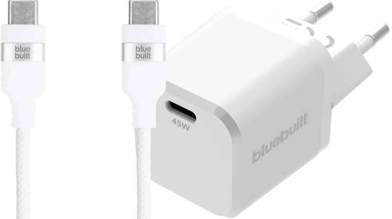 BlueBuilt Power Delivery Oplader 45W + Usb C Kabel 1