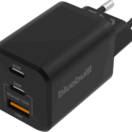 BlueBuilt Power Delivery + Quick Charge Oplader met 3 Usb Poorten 65W Zwart