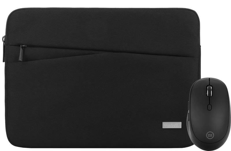 BlueBuilt Premium Laptophoes voor Apple MacBook Air 13 inch Zwart + BlueBuilt Tradendum Draadloze Bluetooth Muis