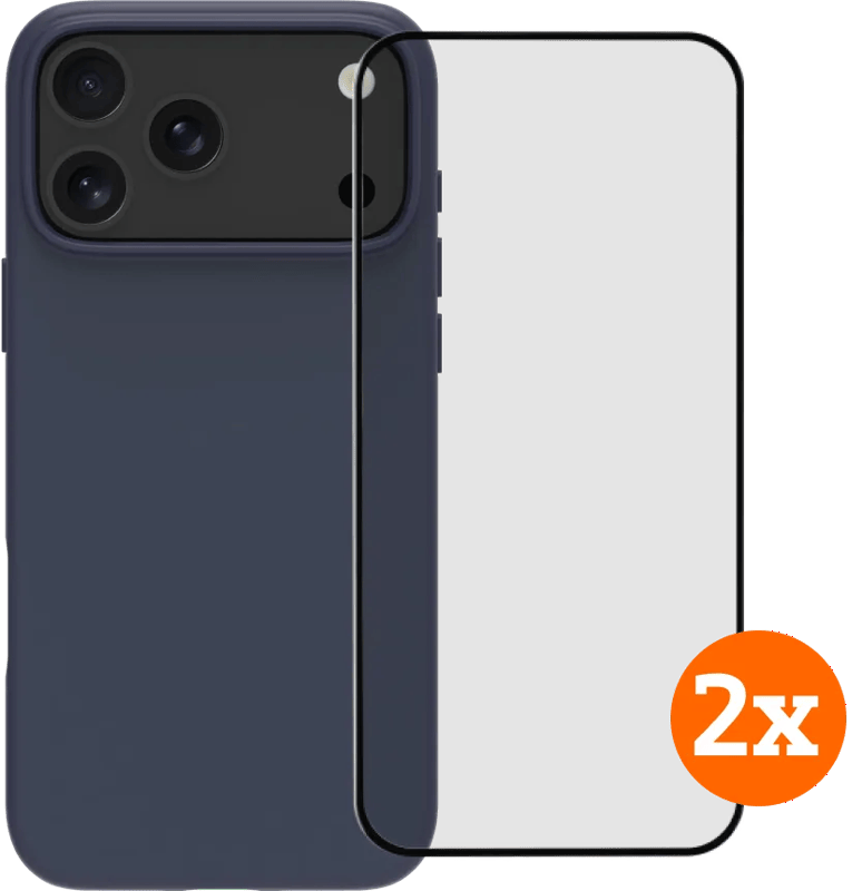 BlueBuilt Protective Back Cover MagSafe iPhone 17 Pro Max Blue + Screenprotector Duo Pack