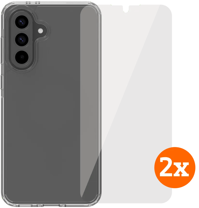 BlueBuilt Protective Back Cover Samsung Galaxy A56 Transparant + Screenprotector Duo Pack