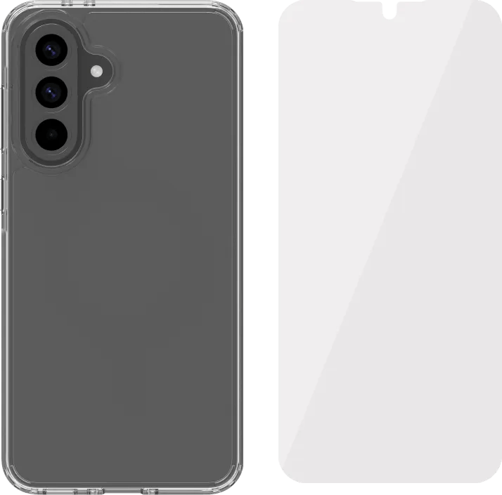 BlueBuilt Protective Back Cover Samsung Galaxy A56 Transparant + Screenprotector Glas