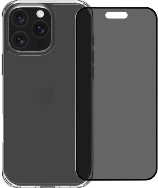 BlueBuilt Protective Back Cover iPhone 16 Pro Max Transparant + Privacy Screenprotector