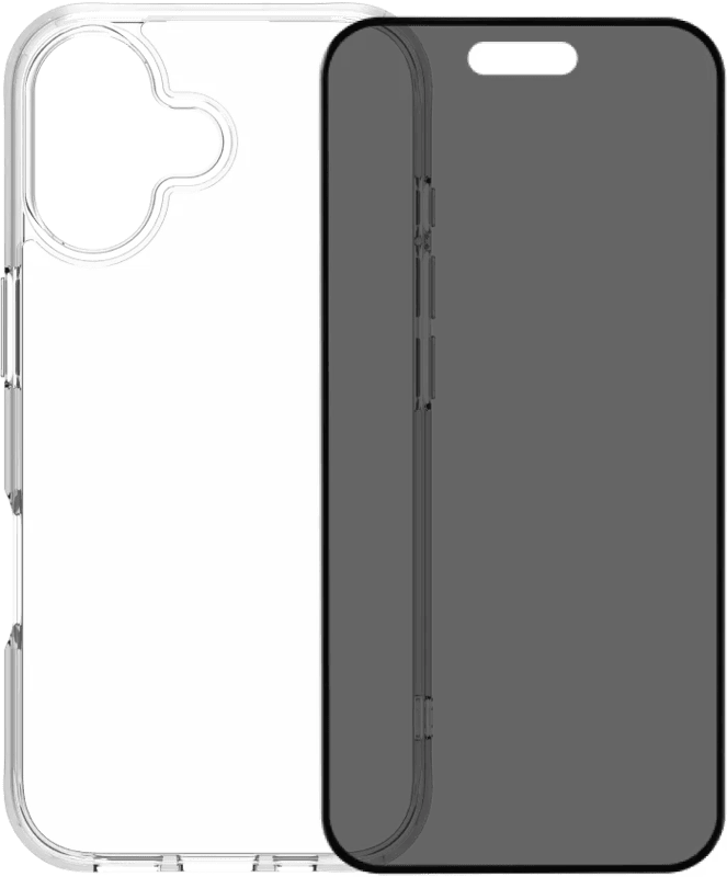 BlueBuilt Protective Back Cover iPhone 17 Transparant + BlueBuilt iPhone 17 Privacy Screenprotector