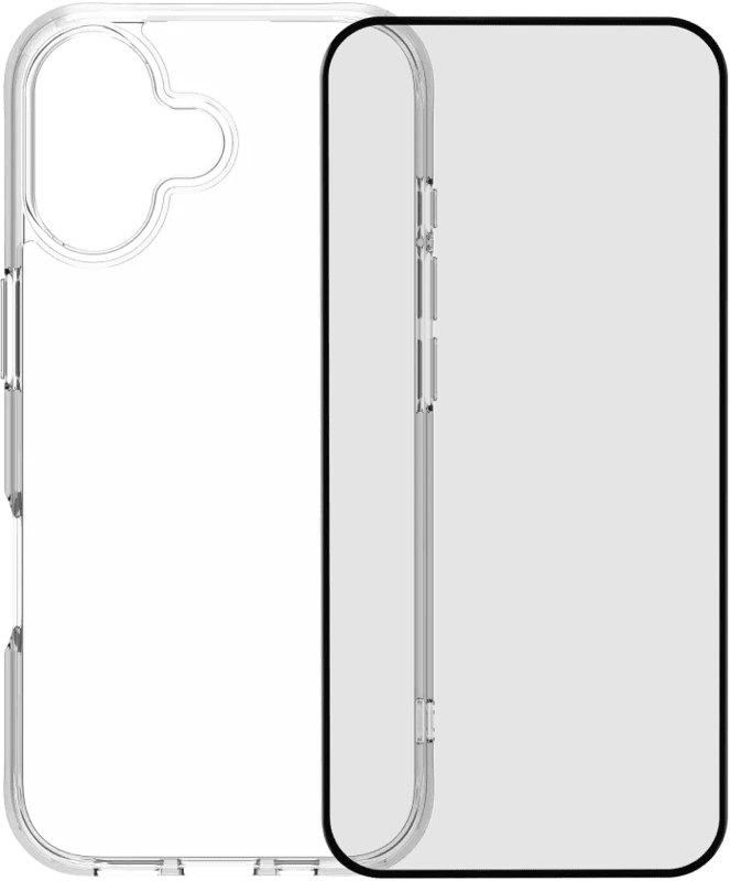 BlueBuilt Protective Back Cover iPhone 17 Transparant + BlueBuilt iPhone 17 Screenprotector Glas