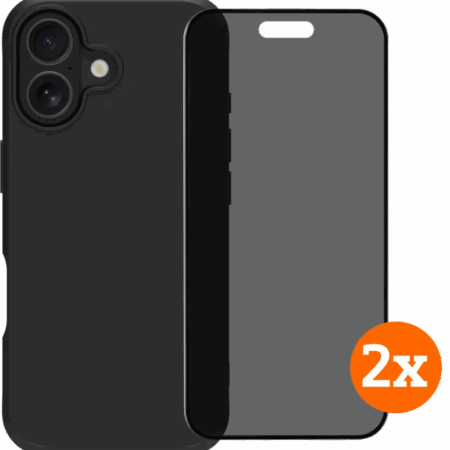 BlueBuilt Protective Back Cover iPhone 17 Zwart + Privacy Filter Screenprotector Duo Pack