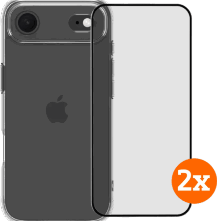 BlueBuilt Protective Back Cover iPhone Air Transparant + Screenprotector Duo Pack