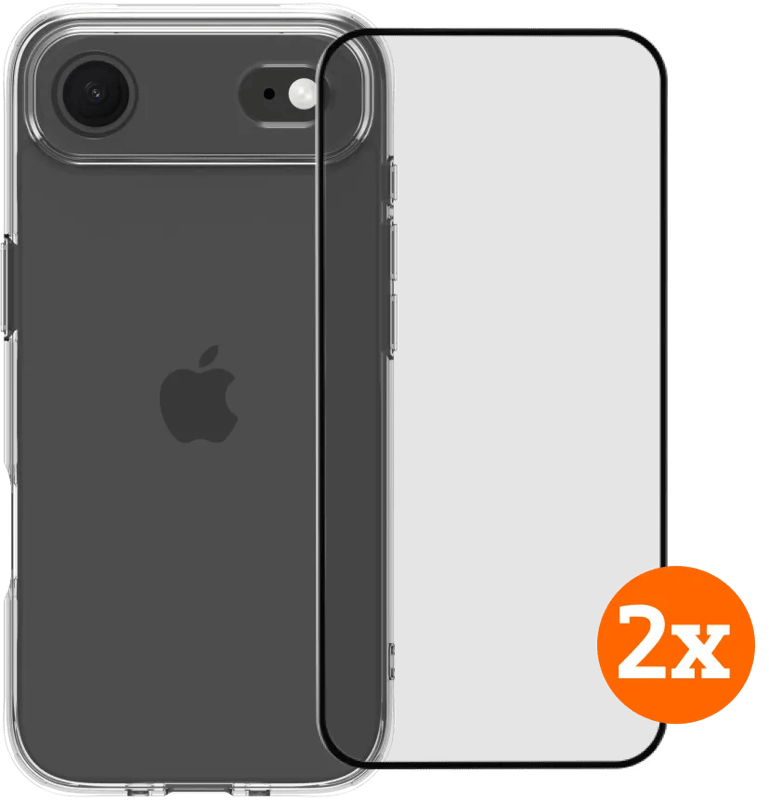 BlueBuilt Protective Back Cover iPhone Air Transparant + Screenprotector Duo Pack