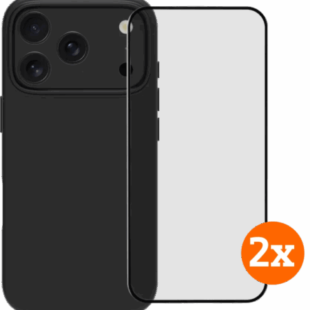 BlueBuilt Protective Back Cover met MagSafe iPhone 17 Pro Black + Screenprotector Duo Pack