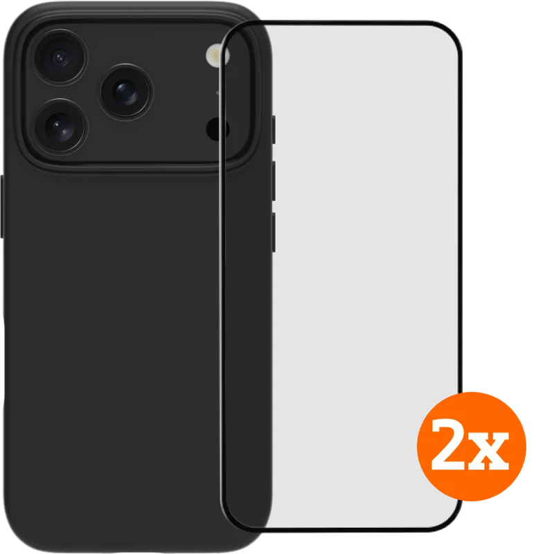 BlueBuilt Protective Back Cover met MagSafe iPhone 17 Pro Black + Screenprotector Duo Pack