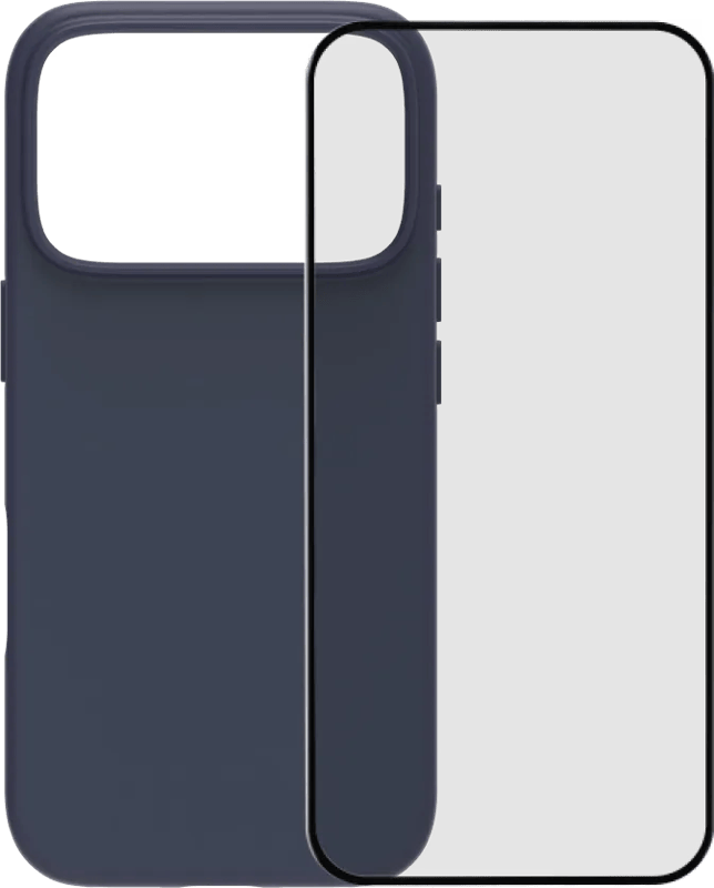 BlueBuilt Protective Back Cover met MagSafe iPhone 17 Pro Blauw + iPhone 17 Pro Screenprotector Glas
