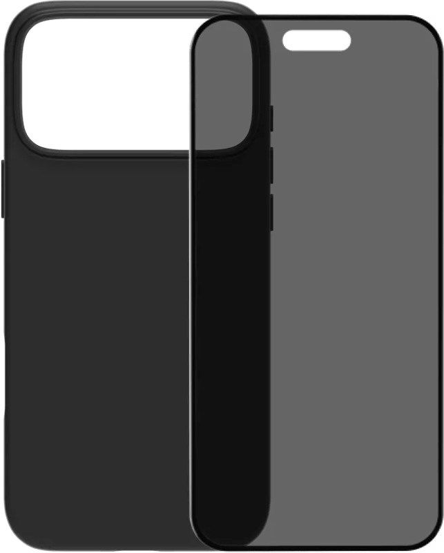 BlueBuilt Protective Back Cover met MagSafe iPhone 17 Pro Max Zwart + BlueBuilt iPhone 17 Pro Max Privacy Screenprotector Glas