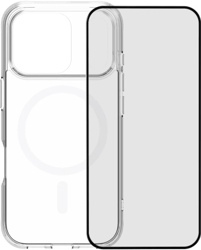 BlueBuilt Protective Back Cover met MagSafe iPhone 17 Pro Transparant + iPhone 17 Pro Screenprotector Glas