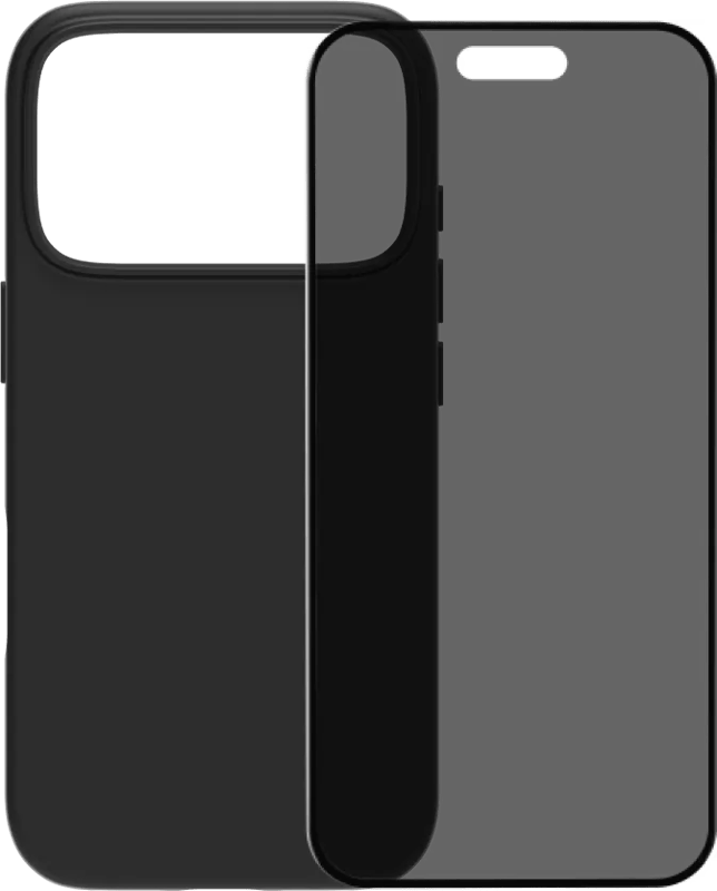 BlueBuilt Protective Back Cover met MagSafe iPhone 17 Pro Zwart + BlueBuilt iPhone 17 Pro Privacy Screenprotector Glas