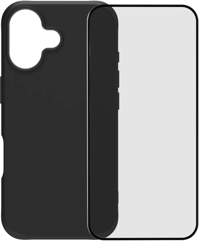 BlueBuilt Protective Back Cover met MagSafe iPhone 17 Zwart + BlueBuilt iPhone 17 Screenprotector Glas