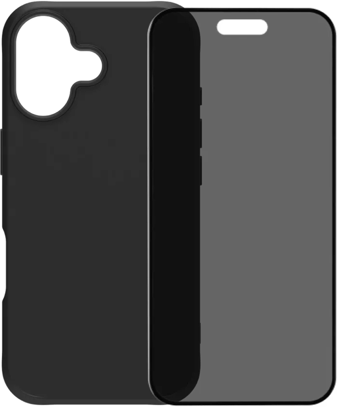 BlueBuilt Protective Back Cover met MagSafe iPhone 17 Zwart + iPhone 17 Privacy Screenprotector Glas
