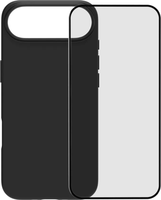 BlueBuilt Protective Back Cover met MagSafe iPhone Air Zwart + BlueBuilt iPhone 17 Air Screenprotector Glas