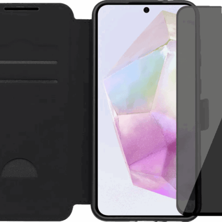 BlueBuilt Samsung Galaxy A36 Book Case Zwart + Privacy Filter Screenprotector Glas