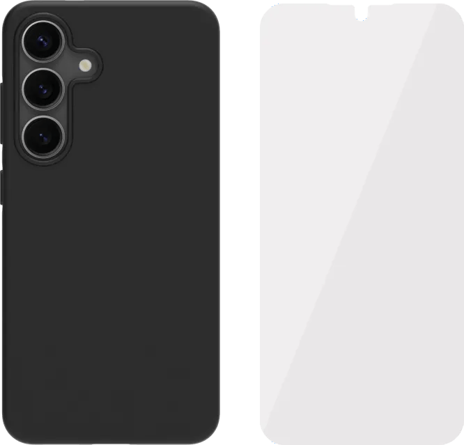 BlueBuilt Samsung Galaxy S25 Back Cover Zwart + Screenprotector Glas