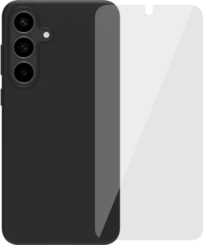 BlueBuilt Samsung Galaxy S25 FE Back Cover Zwart + Screenprotector Glas