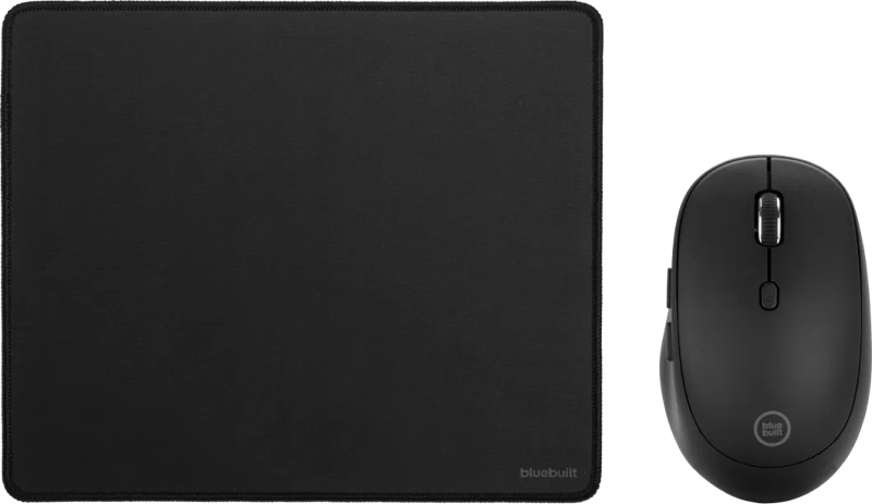 BlueBuilt Tradendum Draadloze Bluetooth Muis + BlueBuilt Muismat M 20 x 24 cm