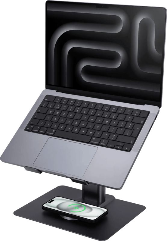 BlueBuilt Verstelbare Laptopstandaard met Draadloze Oplader 10 - 17 Inch