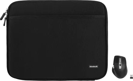 Bluebuilt Laptophoes breedte 36 cm 15-16 inch L Zwart + Maximus Muis
