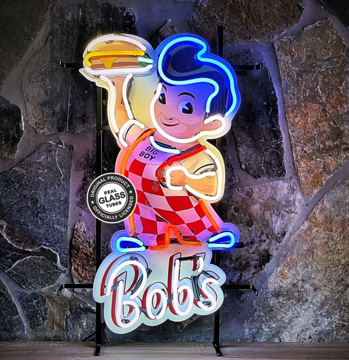Bob's Big Boy Hamburger Neon Verlichting 50 x 85 cm - Multicolor | Big Boy