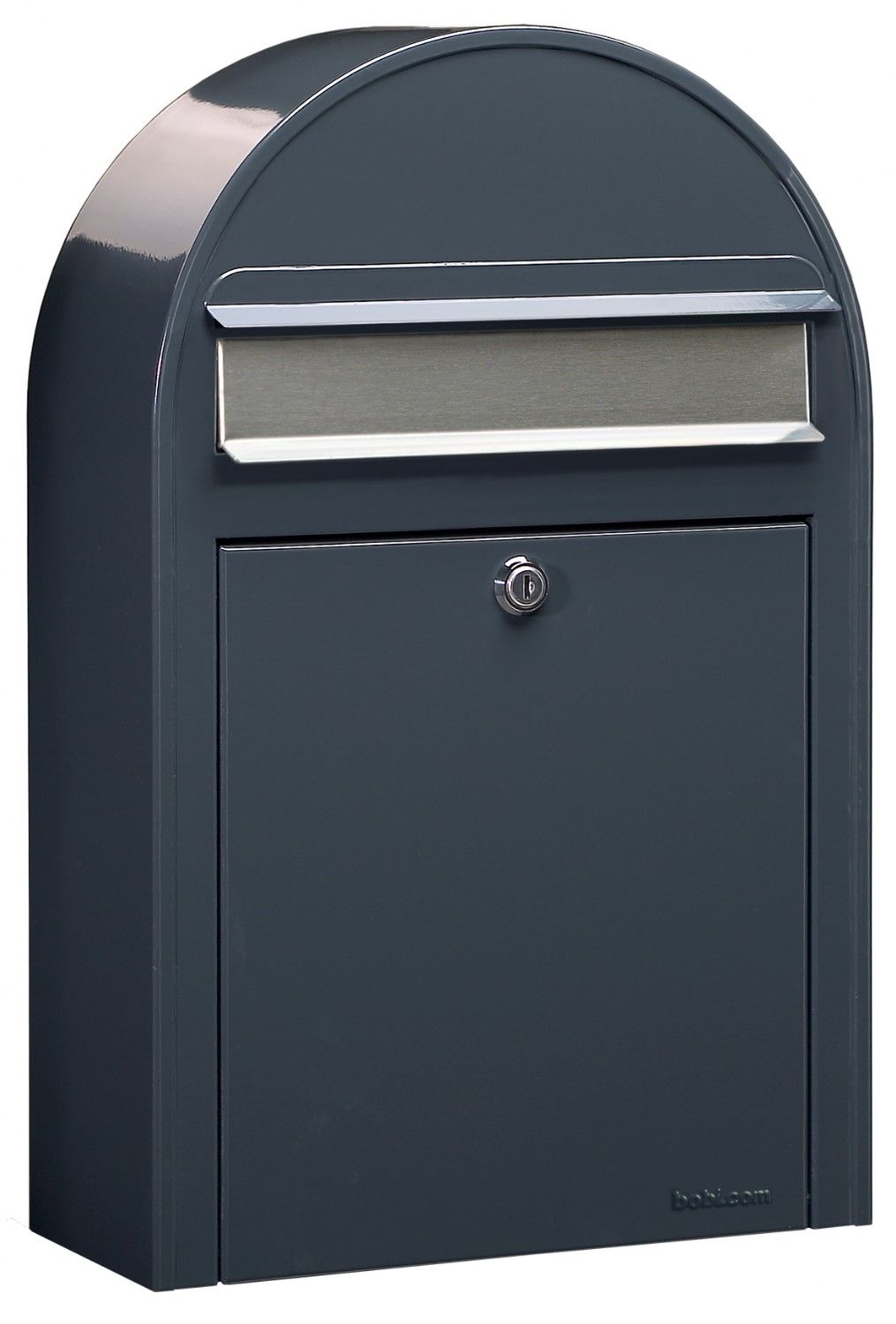 Bobi Classic S (slim) wandbrievenbus staal - antracietgrijs/RVS klep | Bobi