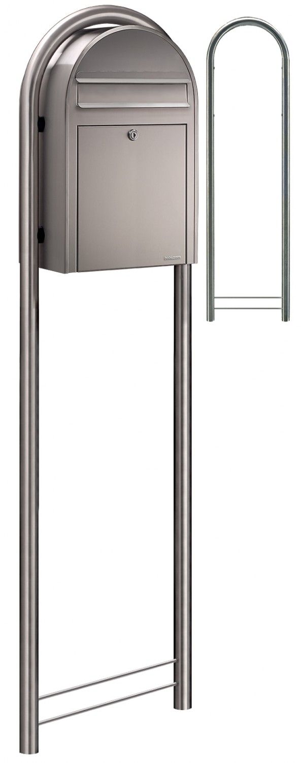Bobi Classic brievenbus en Round statief - RVS | Bobi