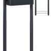 Bobi Classic brievenbus en Round statief staal - antracietgrijs/RVS klep | Bobi