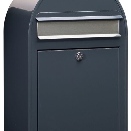 Bobi Classic wandbrievenbus staal - antracietgrijs/RVS klep | Bobi